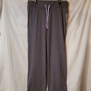 Avia Gray Lounge Pants with Lavender Drawstring